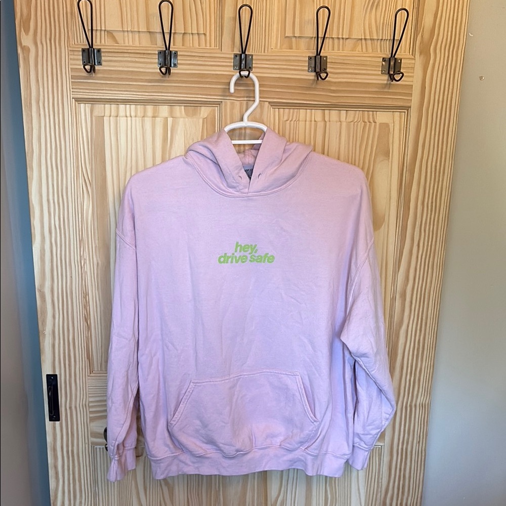 LONELY GHOST Pink Sweater Soft Cotton Blend Casual